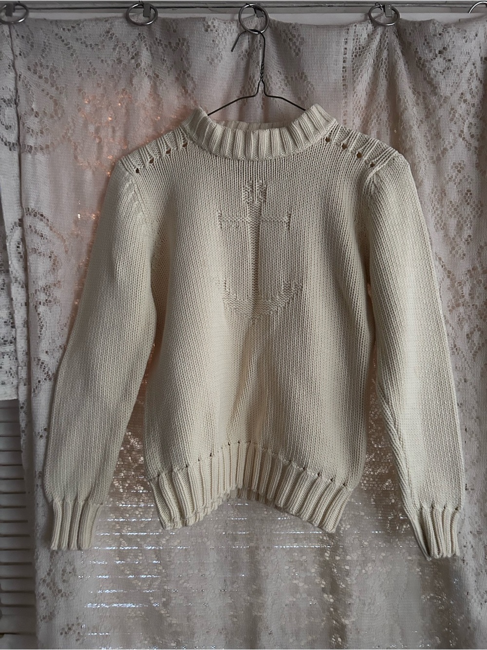 J.G. Hook Vintage Cotton Anchor Sweater in Butter Yellow